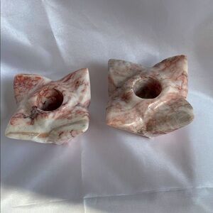 Marble Candle Holders - Pink and White Pair